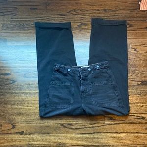 Free People Palmer Cuffed Jeans (Black, 24)